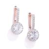 Schitterende Rose Gouden Bali Oorbellen Met Cubic Zirconia Studs Voor Vrouwen