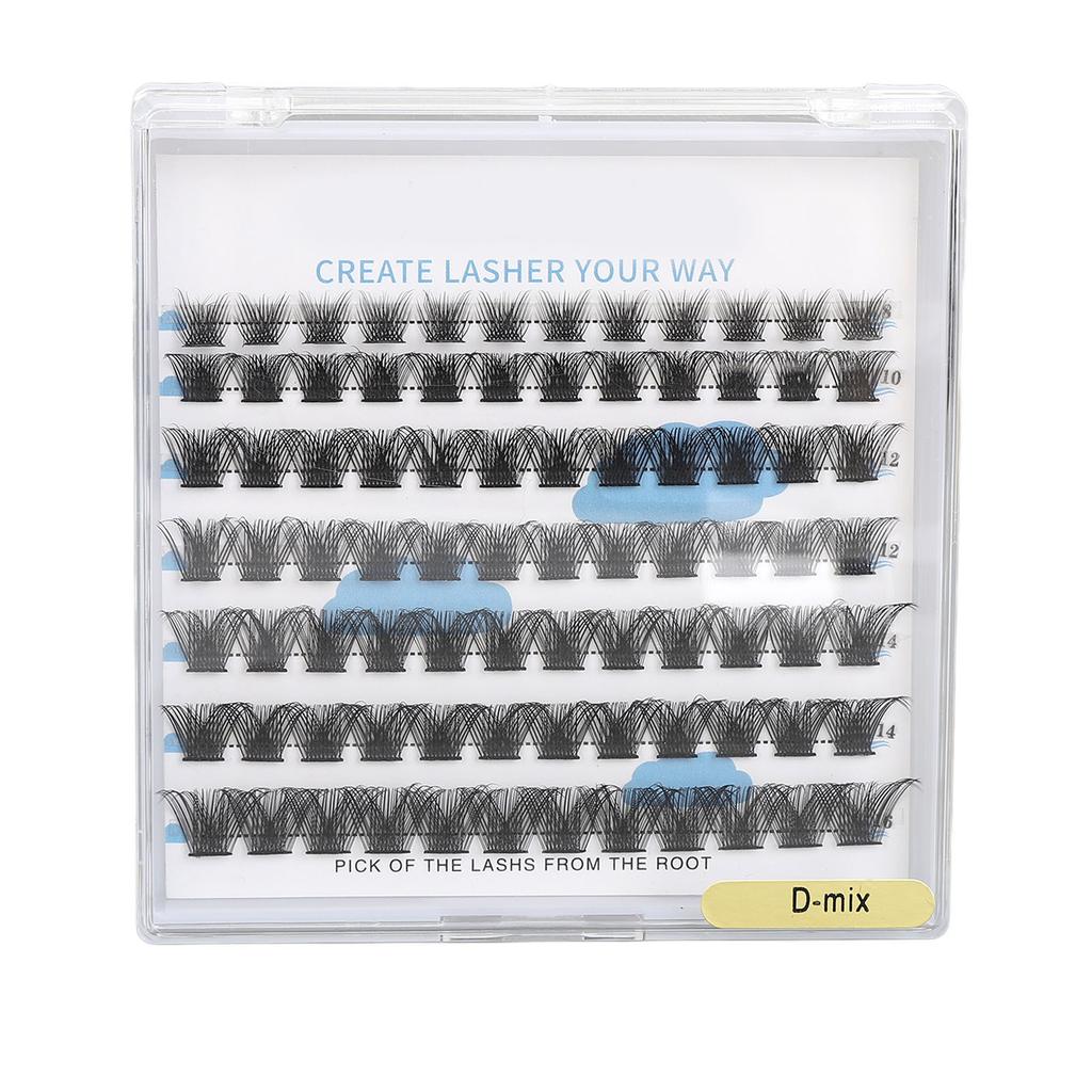 84 Clusters Individual Eyelash Extensions 8/10/12/14/16mm D Curl Fluffy Eyelash Clusters Mixed for Makeup