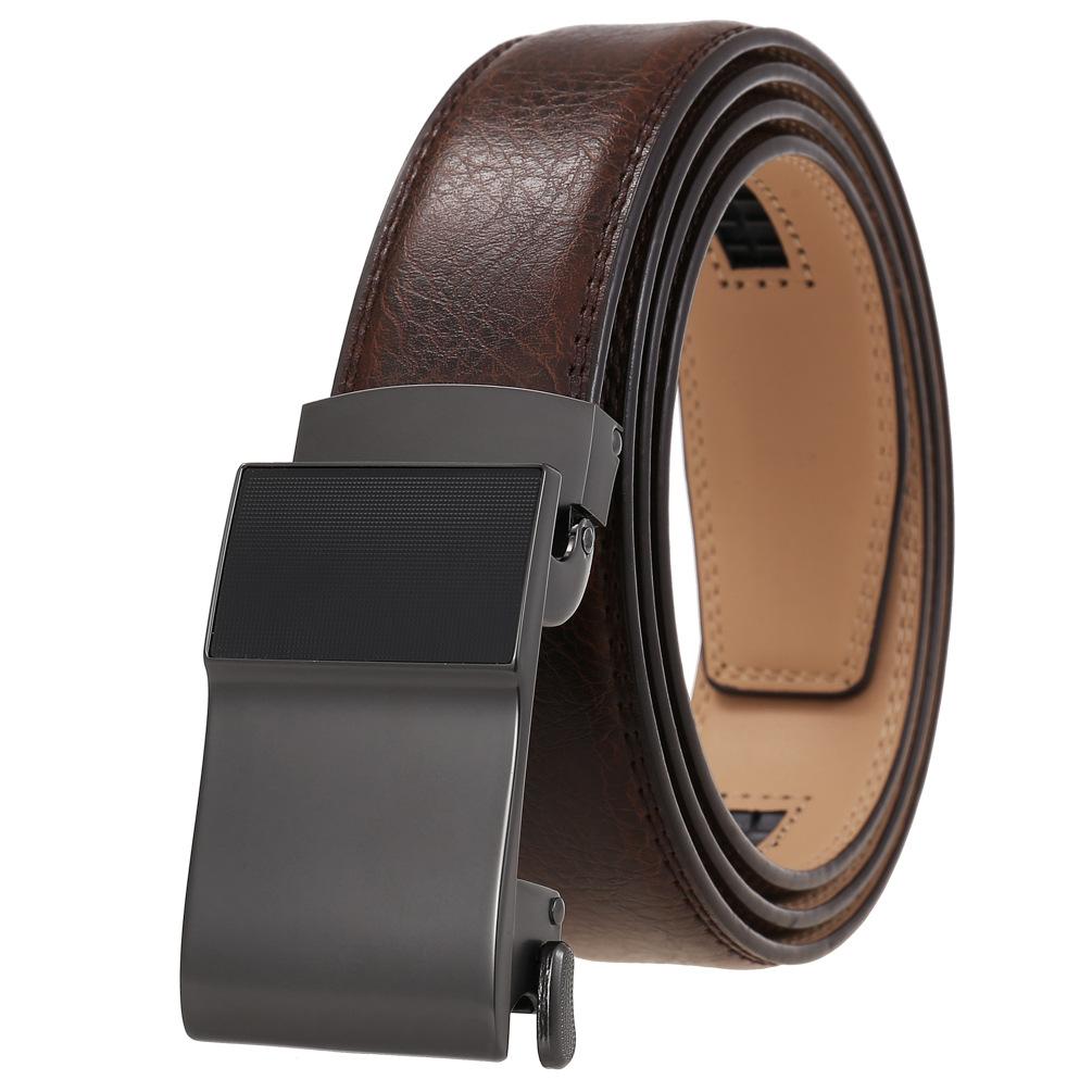 Men'S Clothing Accessories Casual Belt, Alloy Automatic Buckle Two-Layer Cowhide Belt Ly36-24974-1