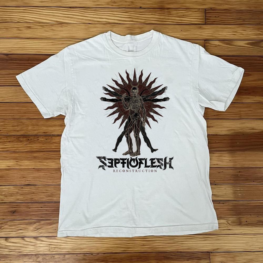 Septicflesh Ricostruzione Camicia Bianca in Cotone Taglia Completa S5XL T501 T-Shirt Unisex