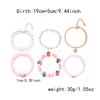Cute Y2K Strawberry Heart Multilayer Bracelet for Women Girl Pink Polymer Clay Heshi Beads Crystal Chains Set Party Jewelry Gift