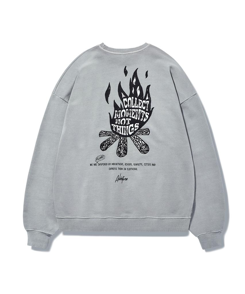Peullukeu Camp Message Pigment Sweatshirt Gray Fmt758