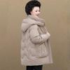 Winter Thickened Hooded Quilted Parka Coat - Women's Down Cotton Jacket with Pockets, Ideal for Middle-Aged Women