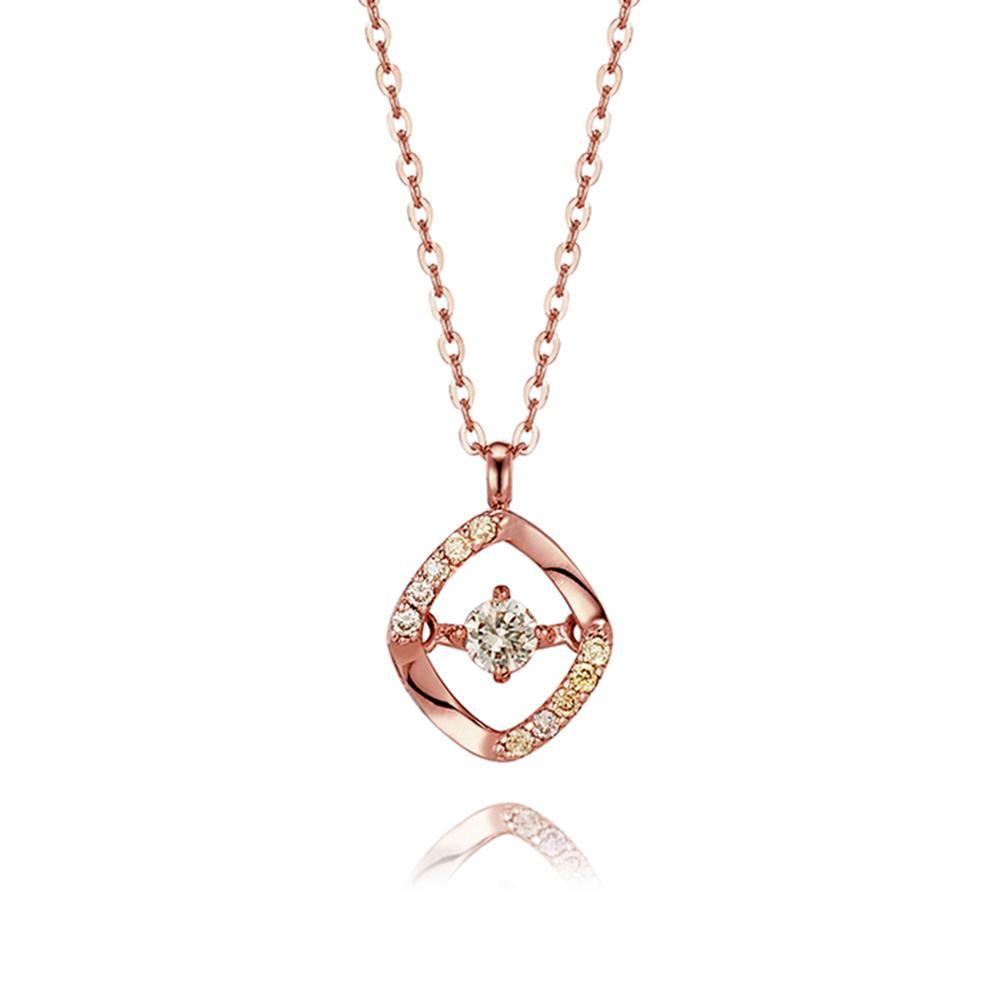 Roseedor Sweet Rhombus Diamond Necklace_211900138
