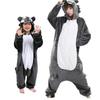 Autumn And Winter Parent-Child Clothing Men And Women Children Cartoon Animal One-Piece Pajamas Rose Red Rabbit Flannel Loungewear Performance Clothes