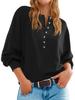 2025 European and American Independent Station Cross-border Women's Solid Color Knitted Button Loose Lantern Sleeve V-Neck Sweater