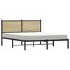 Metal Bed Frame without Mattress Sonoma Oak Finish 150 x 200 cm