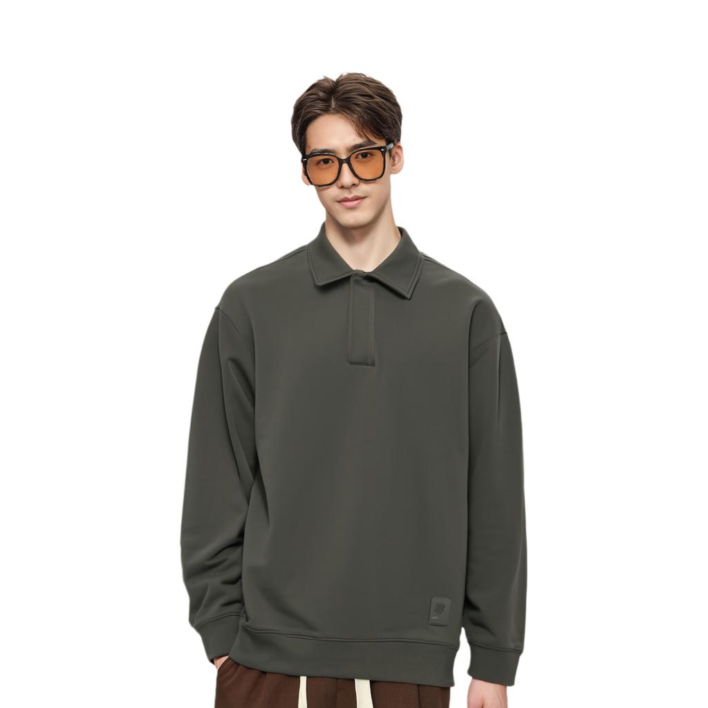 Li Ning China Color Series Solid Color Comfortable Breathable Versatile Casual Sports Hoodie Men hoodie Graphite-Grey AWDU849-6