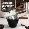 Set of 3 Stainless Steel Coffee Measure Cup with Natural Wood Handle and Accurate Milliliter Marking for Brewing Use