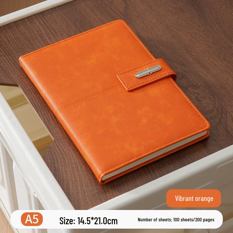 A5 Custom Logo Soft Leather Business Notebook Gift Set with Buckle Closure