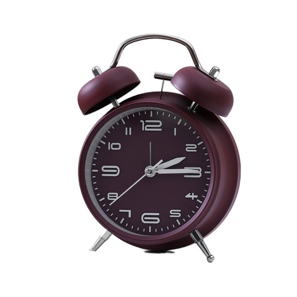 Metal Frame Silent Student Alarm Clock 4 Inch Table Clock Twin Bell Loud Alarm Clock  Bedroom