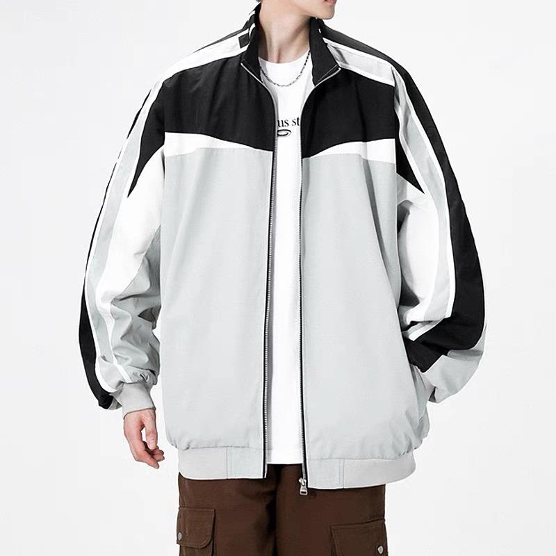 Contrasting Color Splicing Men's Jacket Versatile Fashion Sports Autumn 2025 New Loose Trend Trendy Brand Men's Jacket