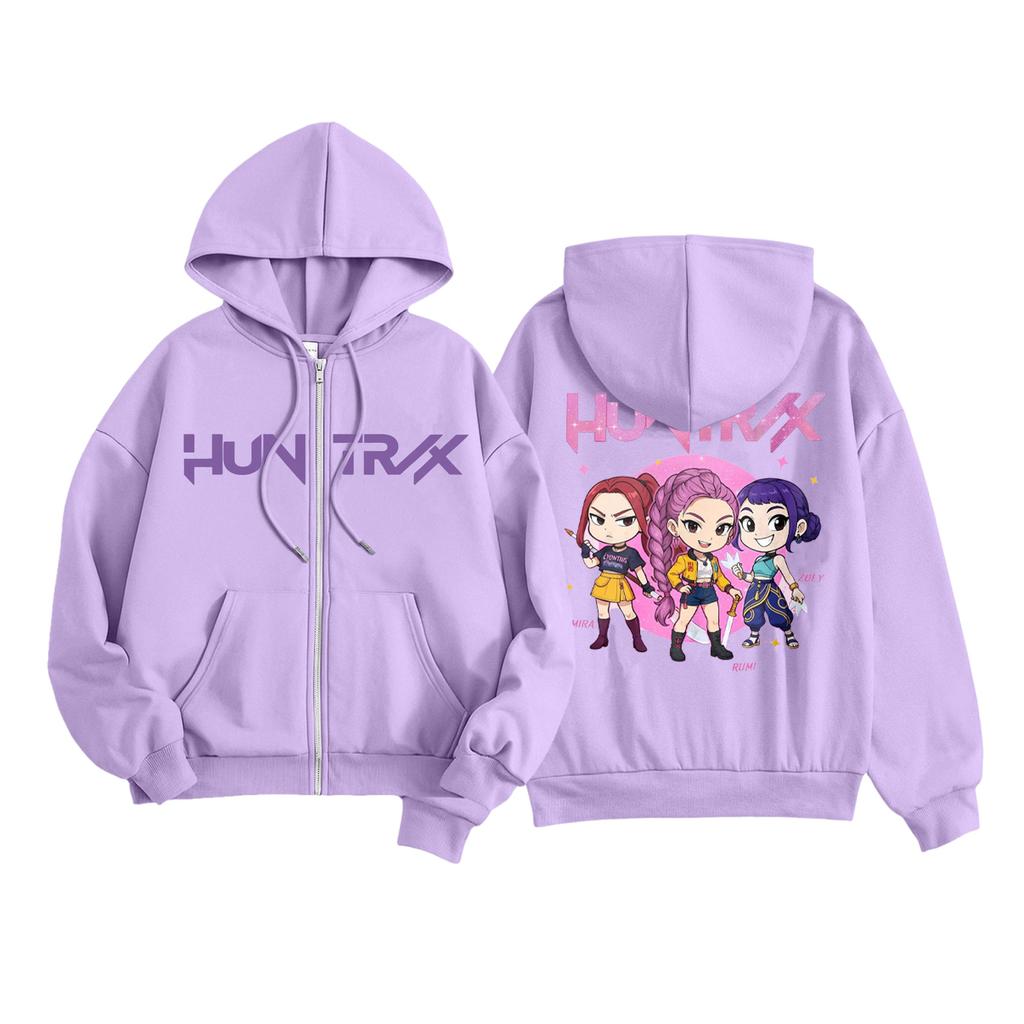 Kids Fashion Women's Lightweight Long Sleeve Zipper Hoodie Printed Hoodie With Pockets