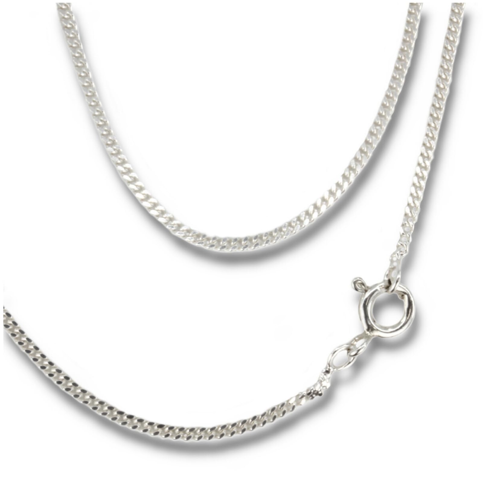 [EPIC BOLEN] Silver Chain Necklace (Chain Only) - Men s & Women s - SV925 Sterling Silver, 925 Stamped, Ultra-Thin 1.2mm, Cuban Link, 2-Sided Single,