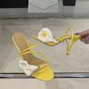Bohemian Style Sexy Narrow band Women Gladiator Sandals Sweet Flowers Mixed Colors Thin High heels Female Banquet Prom Shoes