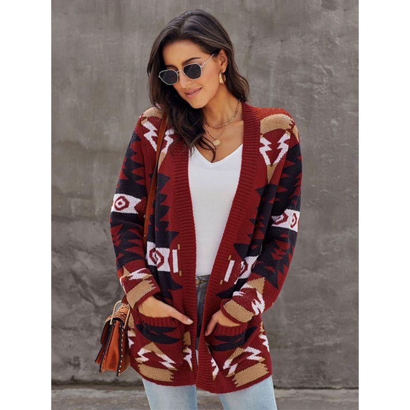 Fall and Winter New Arrival Long Sleeves Knitting Sweater Women 2024 European and American All-Matching Fashion Mid-Length Sweater Cardigan Coat Women