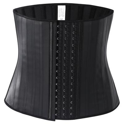 Šport Fitness Latexový korzet Brucho sťahujúce sa lesklá guma v páse korzet na bruchu 25 oceľové rebrovanie