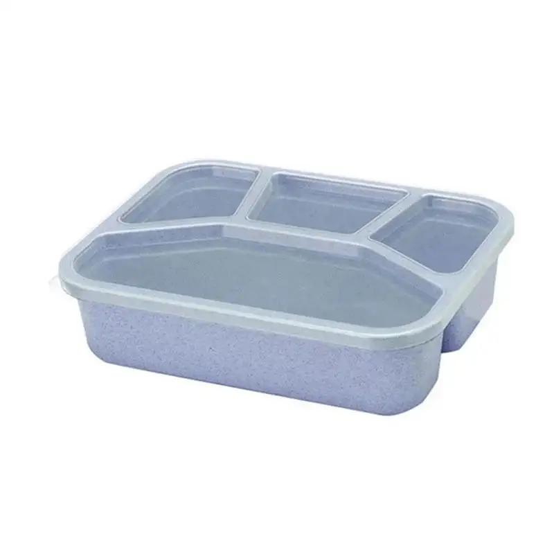Bento Box Lunch Box Adult LunchBox Containers For Toddler Kids Adults 4 Compartments Fork Leak-Proof Microwave Dishwasher