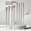 Champagne Silver Portable Eye Makeup Brush Set, 8pcs/Pack