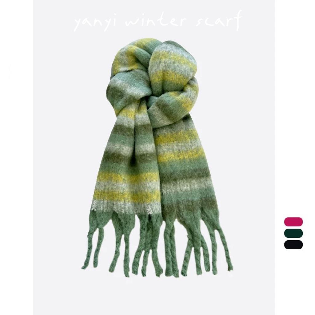 Women s Winter Scarf, Soft And Warm, Thick. One size зелёный