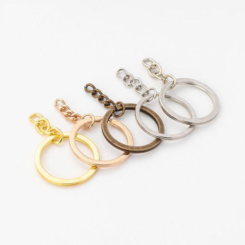 10/50Pcs Key Ring Chain Gold Color Silver Color 25/30Mm Round Split Metal Key Chain Diy Keychain Keyrings