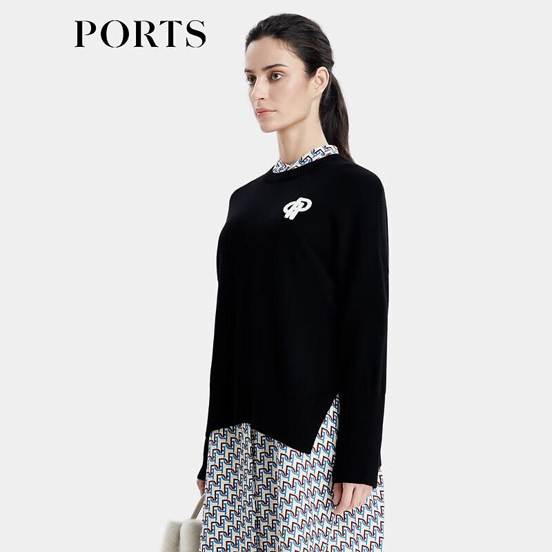 Ports Women's LD9K486QZF013 LOGO Jacquard Knit Top