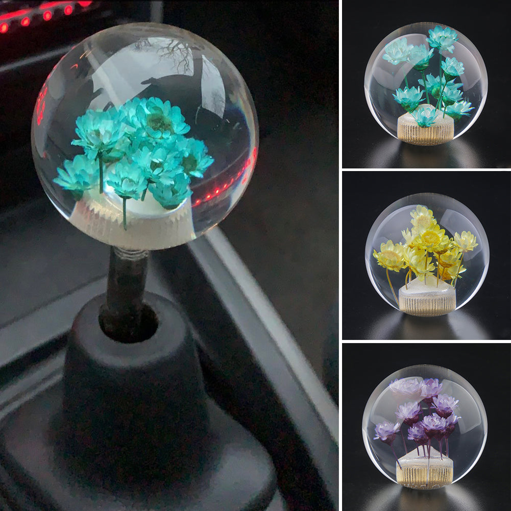 Testa Pomello Leva Cambio Auto Creativa Pomello Cambio Leva Bastone Fiore Trasparente di Cristallo Pomello Cambio Marce a Fiore Manuale 54mm Accessori Auto Decorazione