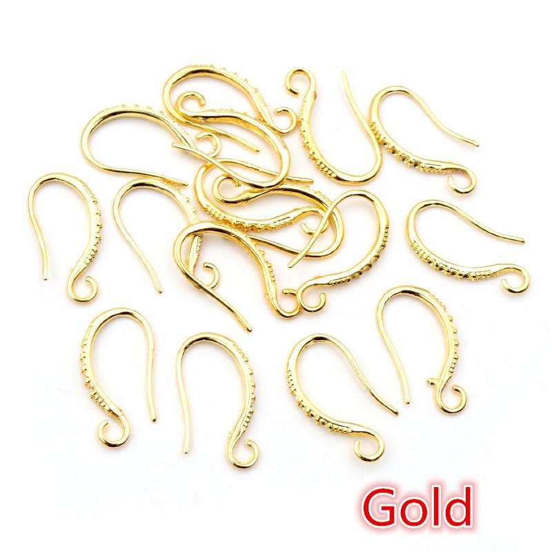 20pcs 19x10mm Rhodium Silver Gold Plated Earring Findings Earrings Clasps Hooks Fittings DIY Jewelry Making Accessories Earwire