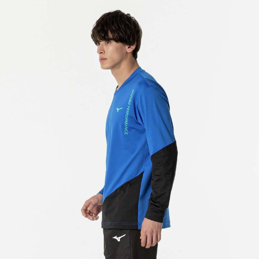 Mizuno Tennis Light Easy To Move Blue X Black Sweatshirt, 62MCB511, Moisture-Wicking, Quick-Drying, In,