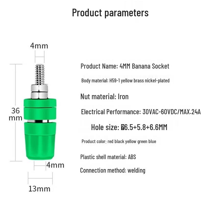 ZIGUAN M4*36 Brass 4mm Banana Socket Terminal Post