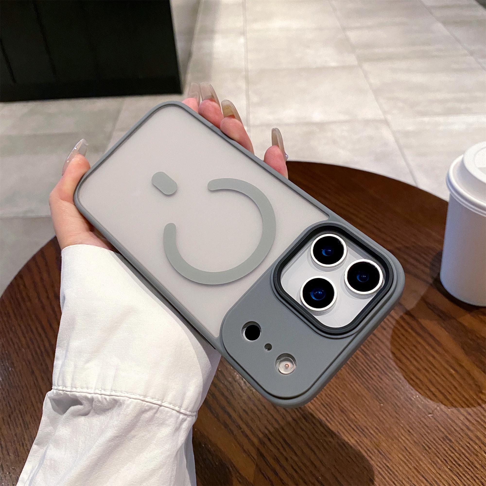 

For iPhone 17 Pro Max Case Compatible with MagSafe Skin-Touch Matte Anti-Drop TPU+PC Phone Cover Grey