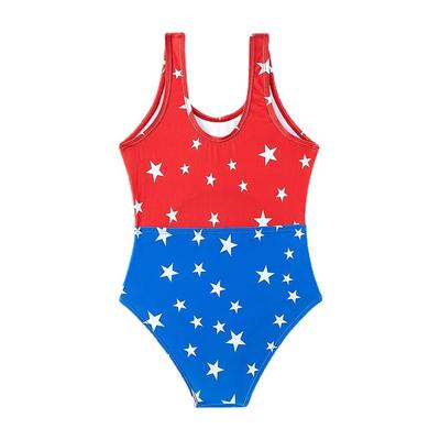 New One-piece Kids Swimsuit Girls Patchwork Star Pattern Swimwear Summer Beach Wear Swimming Suit for Girls 5-14Years