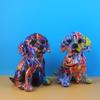Colorful French Bulldog Statue Decorations Graffiti Art Pet Dog Figurines Home Wine Cabinet Living Room Desktop Animal Ornament
