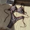 Leopard Floral Brazilian Mini Thong Bikini Women Swimwear Female Swimsuit Two-Pieces Bikini Set Bather Bathing Suit Swim