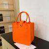 Nezha Versatile Solid Color Felt Tote Bag - Large Capacity with Thick Cloth and Double Handles
