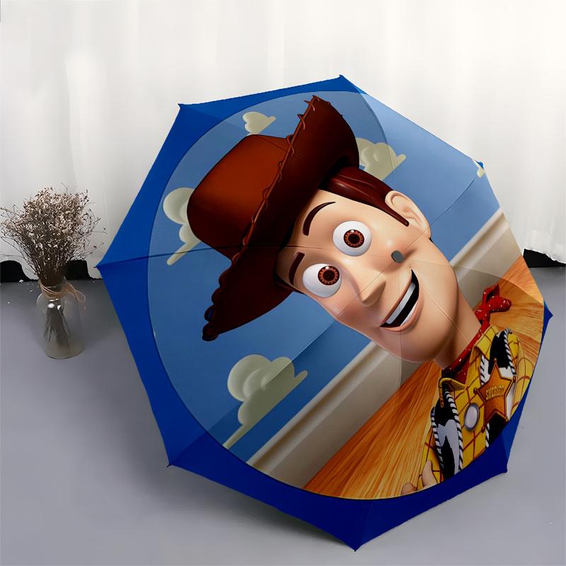 Toy Story Woody Automatic Opening and Closing Umbrella - 8-rib Folding Design, Lightweight and Portable, Suitable for Daily Business Use, Po