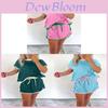 Summer Womens Colorblock T Shirt Dress Pants Set With Tie Detail For Casual Comfort