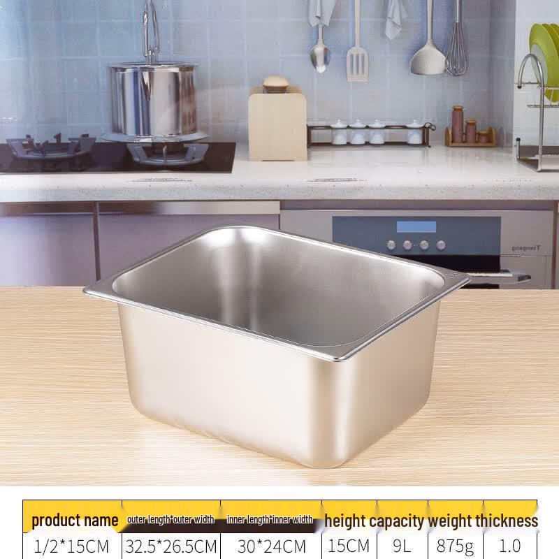 304 Stainless Steel Rectangular Deep Food Pan