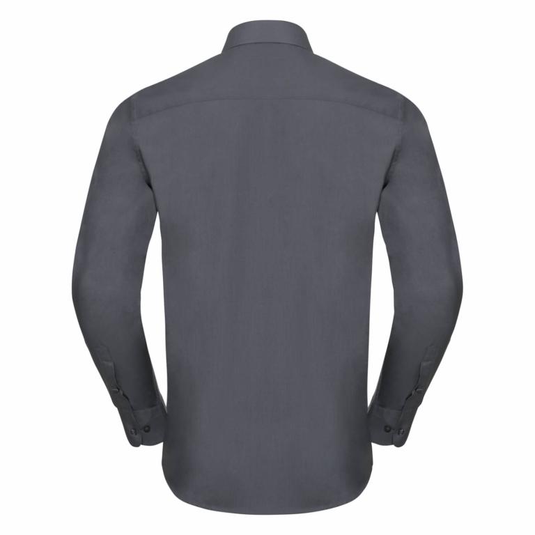 Russell Collection Mens Long Sleeve Poly-Cotton Easy Care Tailored Poplin Shirt