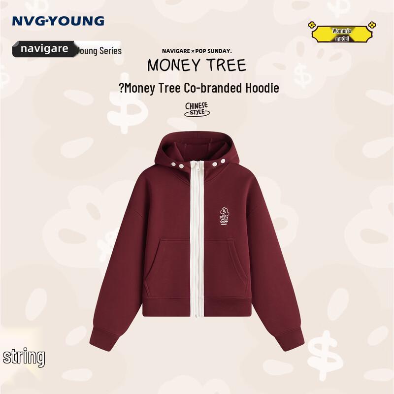 Худи-кардиган NVG·YOUNG x POPSUNDAY Money Tree в стиле колор-блок XL
