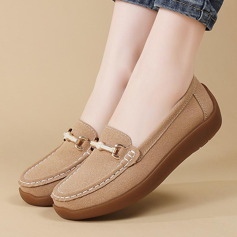 Women Black Moccasins Driving Shoes Flats Casual Nurse Loafers Khaki Minimalist Maternity Shoes Large Size