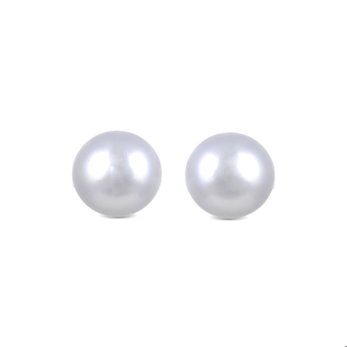 Boucles d'oreilles Luxenter Argent 925 avec perle blanche finition en rhodiée Hauteur 5,3 mm - Basic