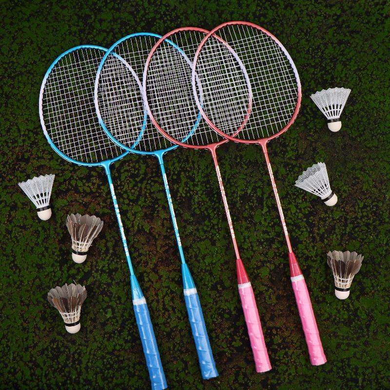 Neues 1Set Anfänger Badminton Professionelles Training Langlebiger Freizeit-Sport Schläger Langlebiges Badminton Schläger Set