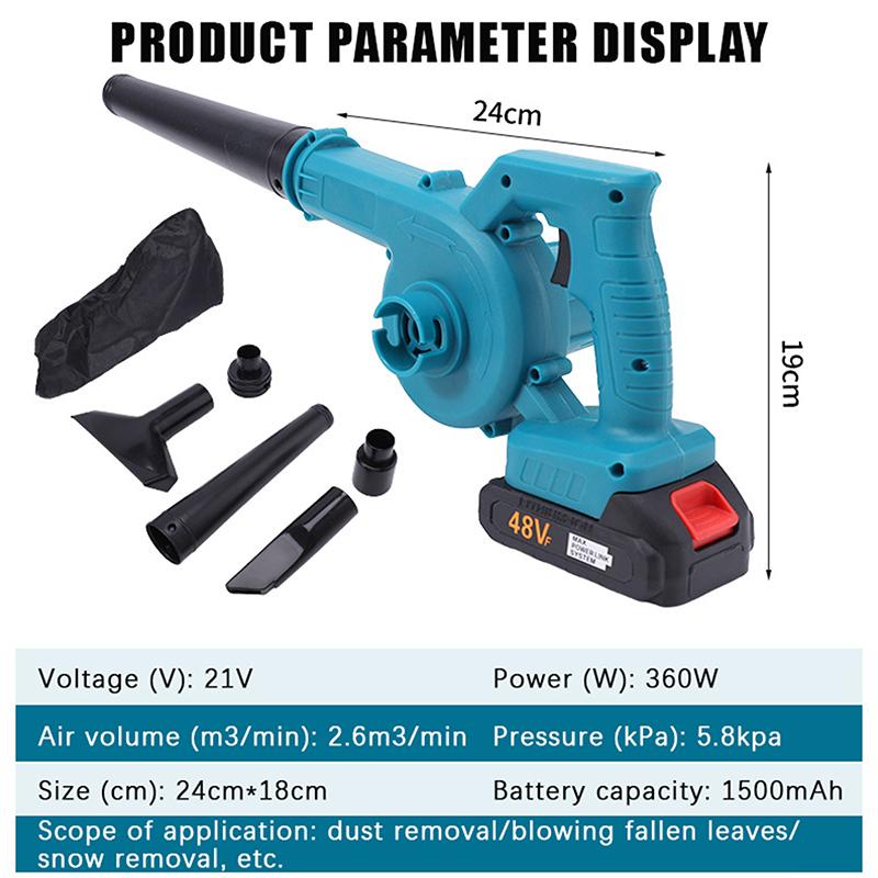 Cordless 2 In 1 Air Blower & Vacuum Cleaner With Lithium Battery Leaf & Dust Collector For Car Computer Garden Cleaning