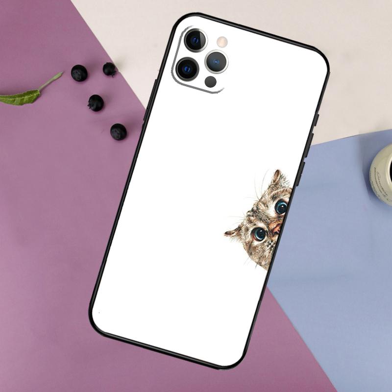 Minimalist Cats Phone Case For iPhone 16 15 11 12 13 14 Pro Max 7 8 Plus XS Max X XR Silicone Back Cover