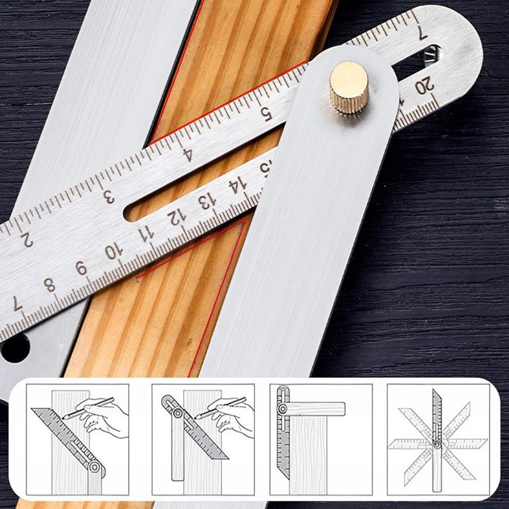 2pcs Woodworking Measuring Ruler Stainless Steel Gauge Carpentry Tool Woodworking Ruler for Carpenters Craftsmen Homeowners Home