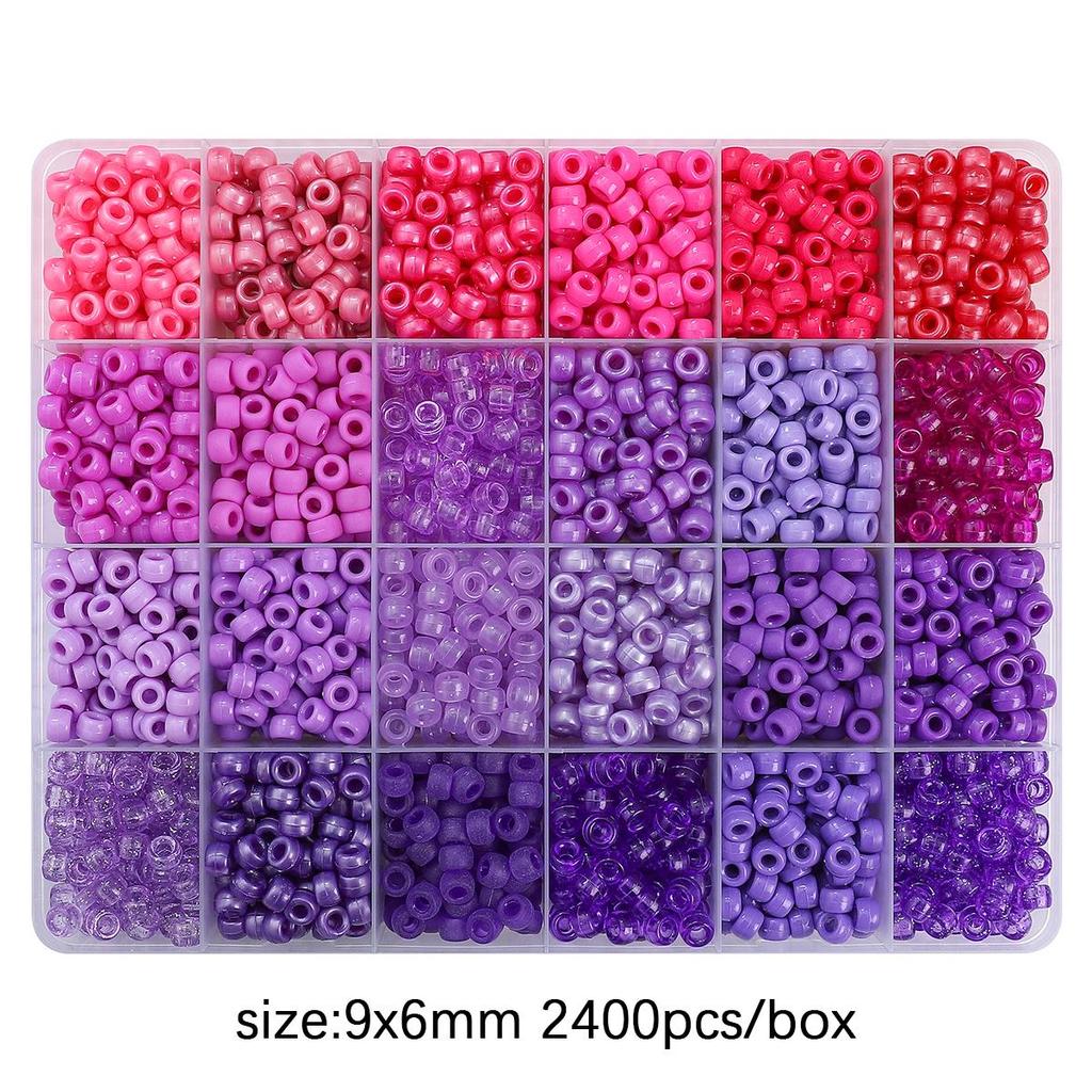 2400Pcs/box Acrylic Beads For DIY Bracelet Necklace Jewelry Making Accessories