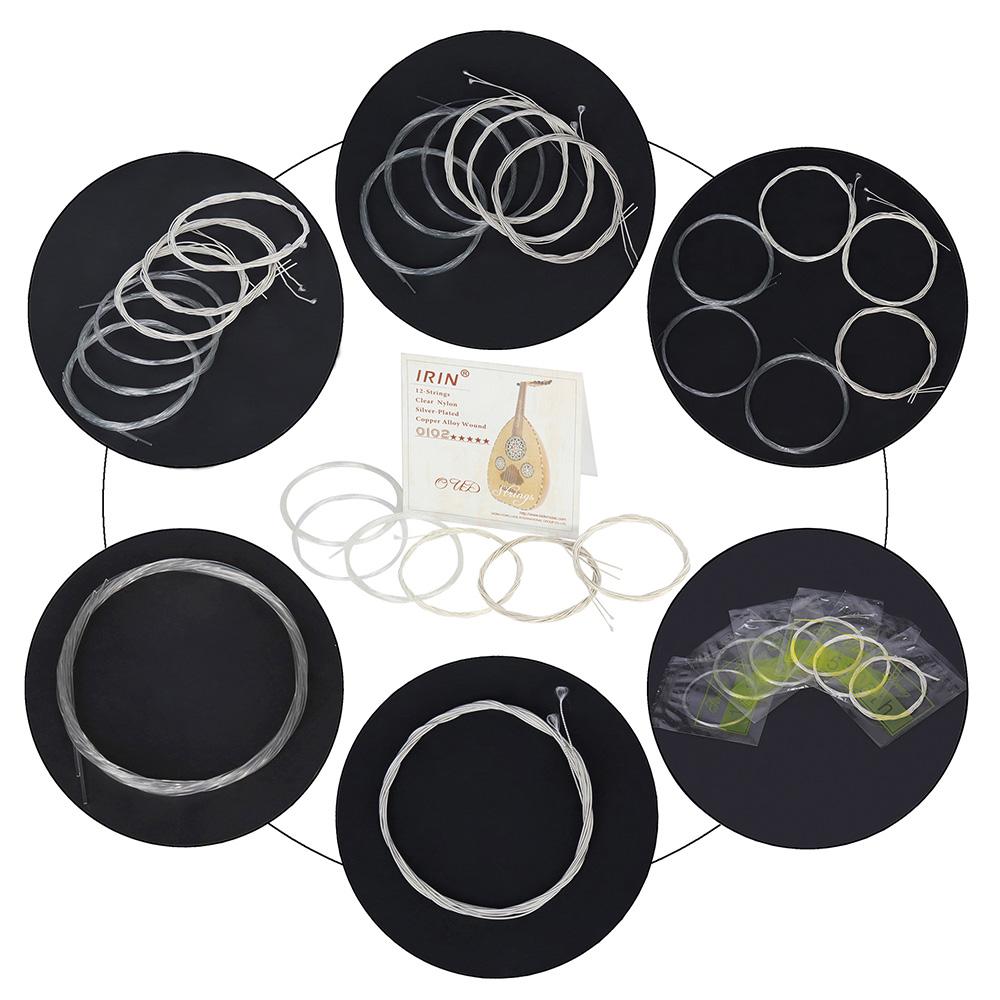 M MBAT High Quality 12Pcs/Set Turkey Oud Arab Lute Strings Clear Nylon Silver Plated Copper Alloy Wound String Accessories O102