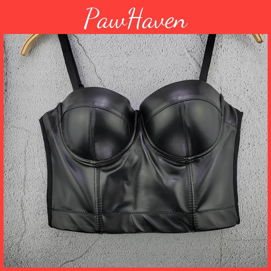 Sexy Leather Womens Vest Suspenders Solid Color Elastic Bra Wrap For Summer