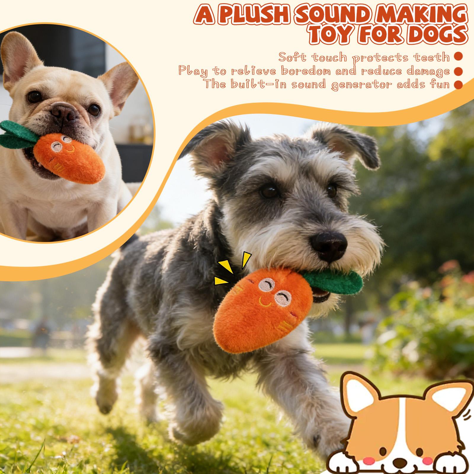 

Soft And Elastic Small Dog Toy, Resistant To Chewing, Carrot-voiced Plush Toy one size білий